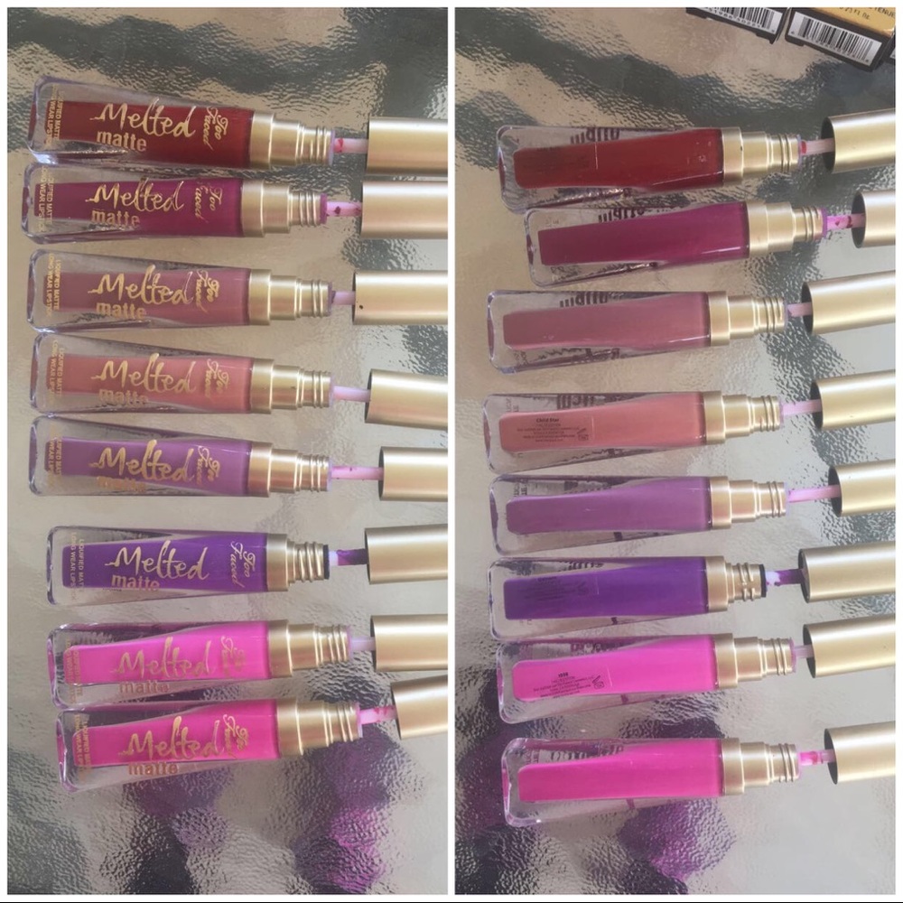 Fake Too Faced liquid lipsticks.